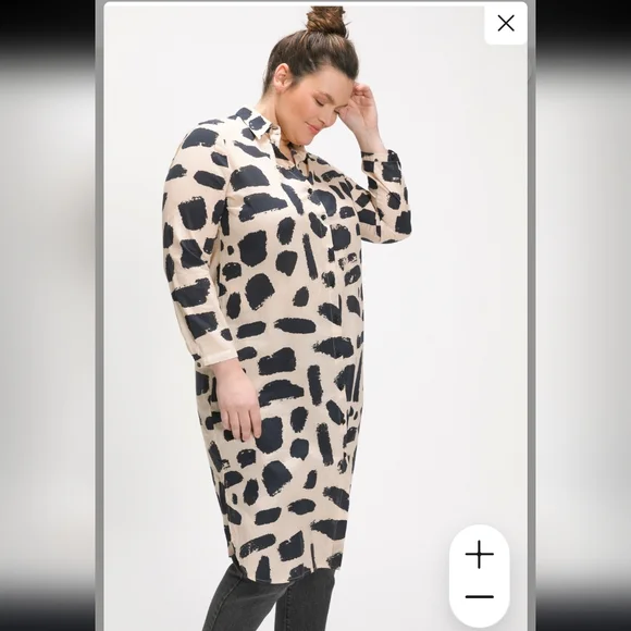 ✨️HOST PICK✨️ 100% Cotton Abstract Print Button Down Dress by Ulla Popken - Picture 14 of 15